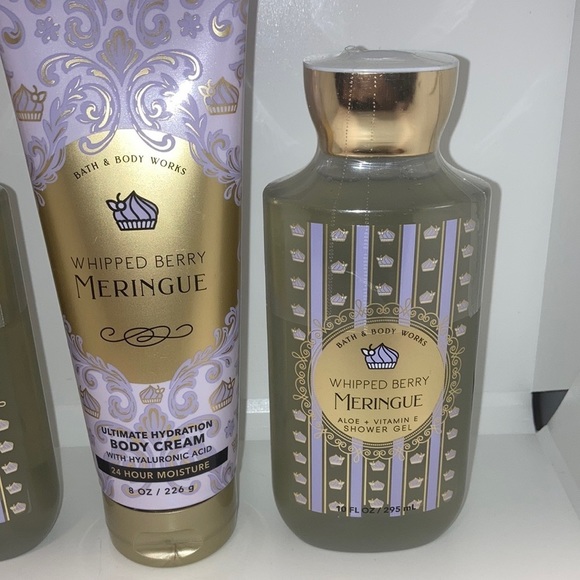 3X NEW Bath & Body Works Shower Gel & Body Cream SET Whipped Berry Meringue - Picture 3 of 6